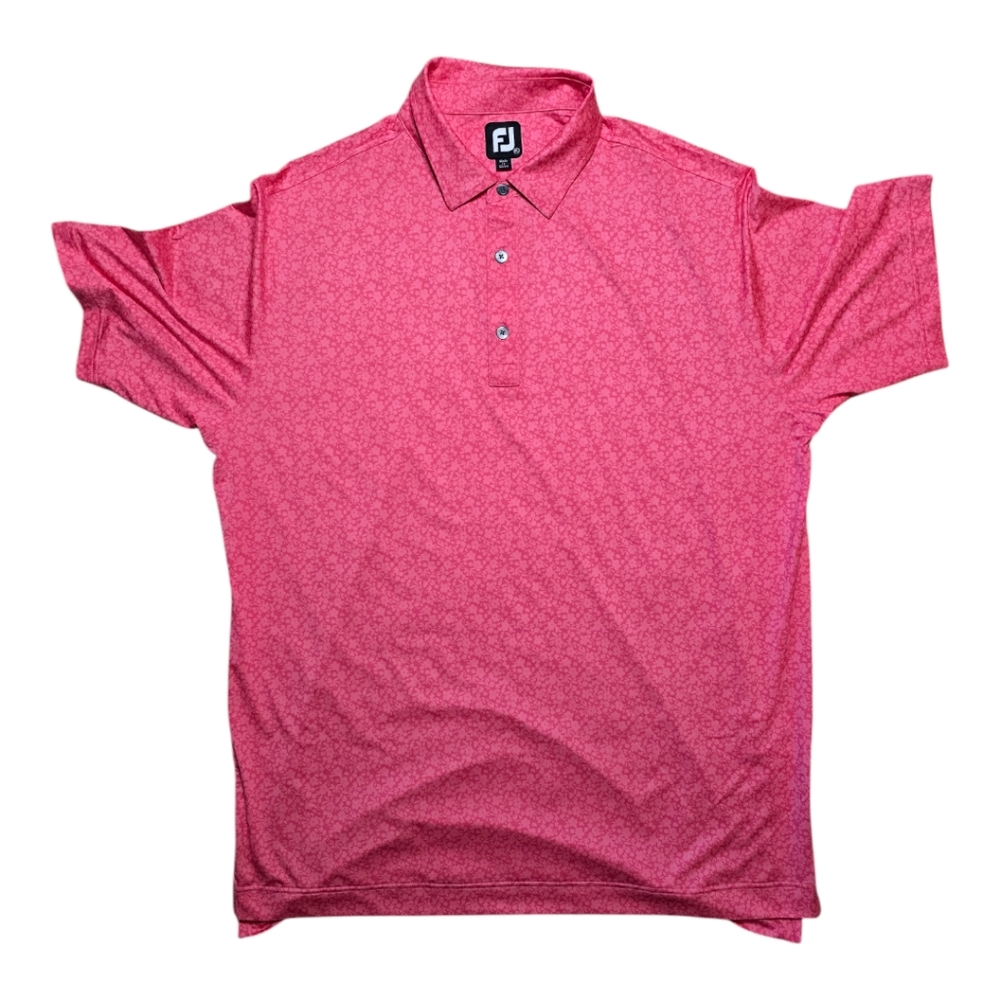FOOT JOY Painted Floral Lisle Men's XL golf shirt